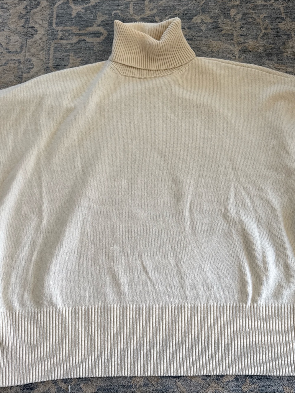 Men's Cream Turtleneck Sweater